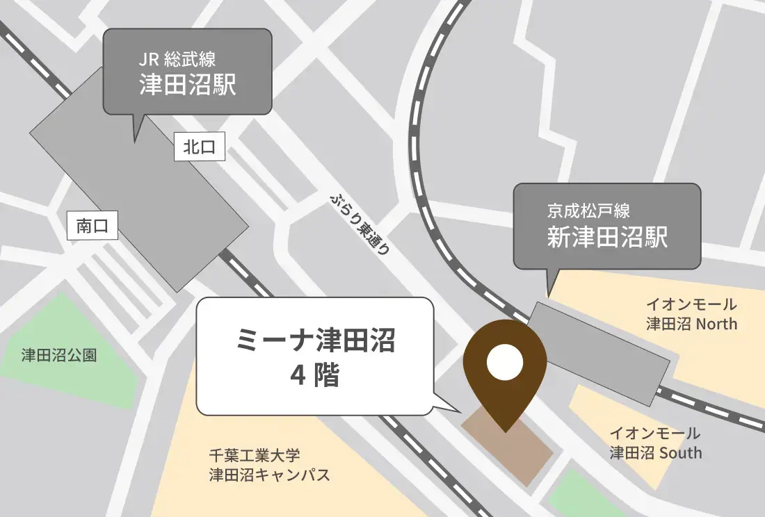 津田沼あらき歯科・矯正歯科の地図